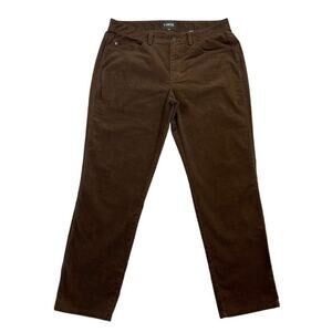 Linksoul Corduroy 5 Pocket Pants Mens 34S Brown Straight Stretch Golf MSRP $120